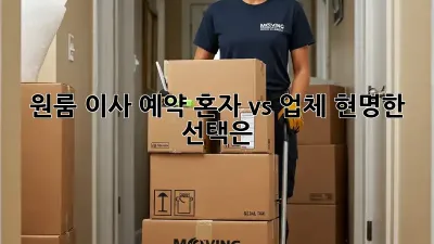 원룸 이사 예약: 혼자 vs 업체, 현명한 선택은?