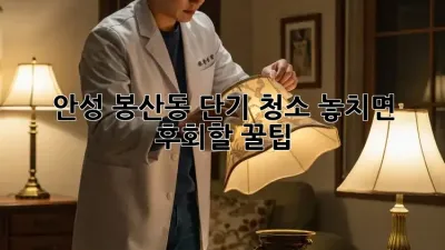 안성 봉산동 단기 청소🧹✨ 놓치면 후회할 꿀팁!